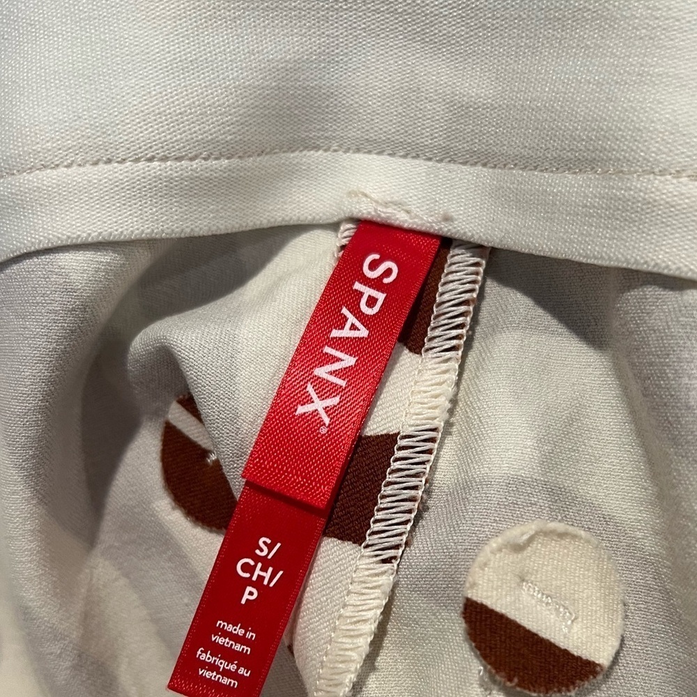 NEW! Spanx clay and cream polished cotton blend pants! - Picture 3 of 8